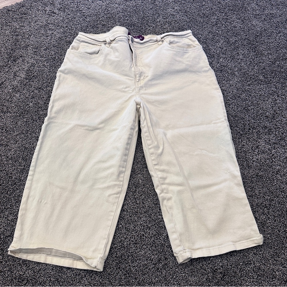 Gloria Vanderbilt Beige Pant Size 16 Straight Leg Cotton Stretch Comfortable Fit